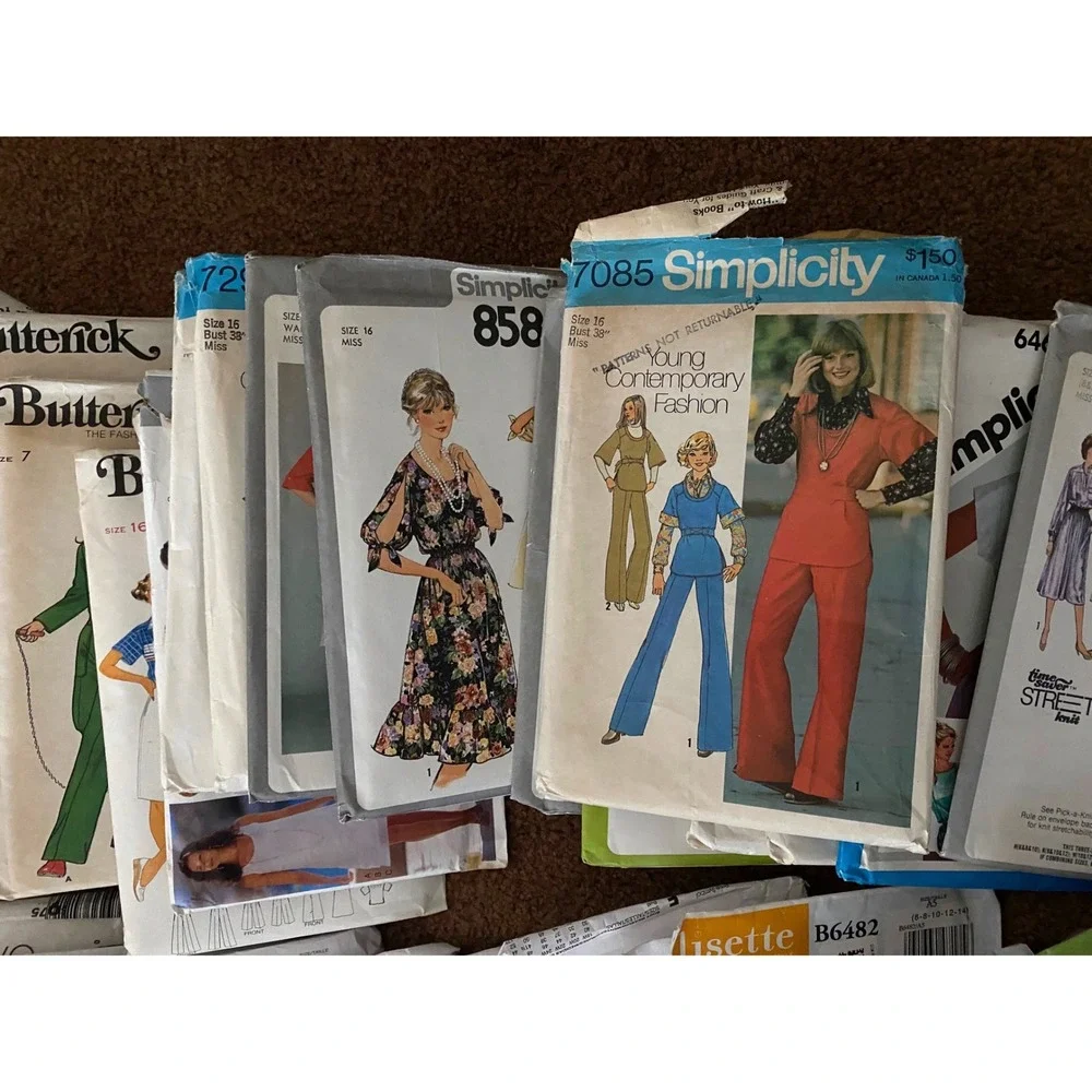 Lot 145 Vintage Sewing Patterns Simplicity McCalls Vogue Butterick 60s 70s 80s